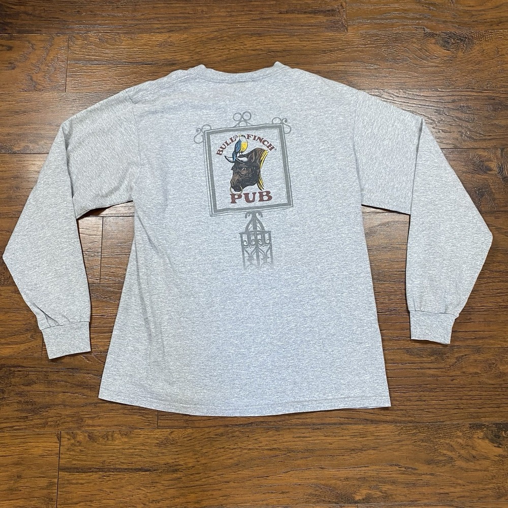Vintage Bull & Finch Pub Boston Long Sleeve Shirt Large 90s Fruit of the Loom
